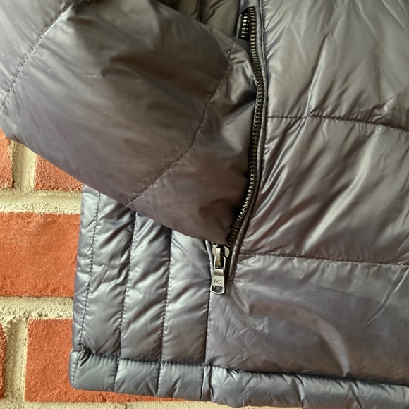 MICHAEL KORS ZIP DOWN REVERSIBLE PUFFER NAVY GREY JACKET SIZE L - Picture 5 of 13